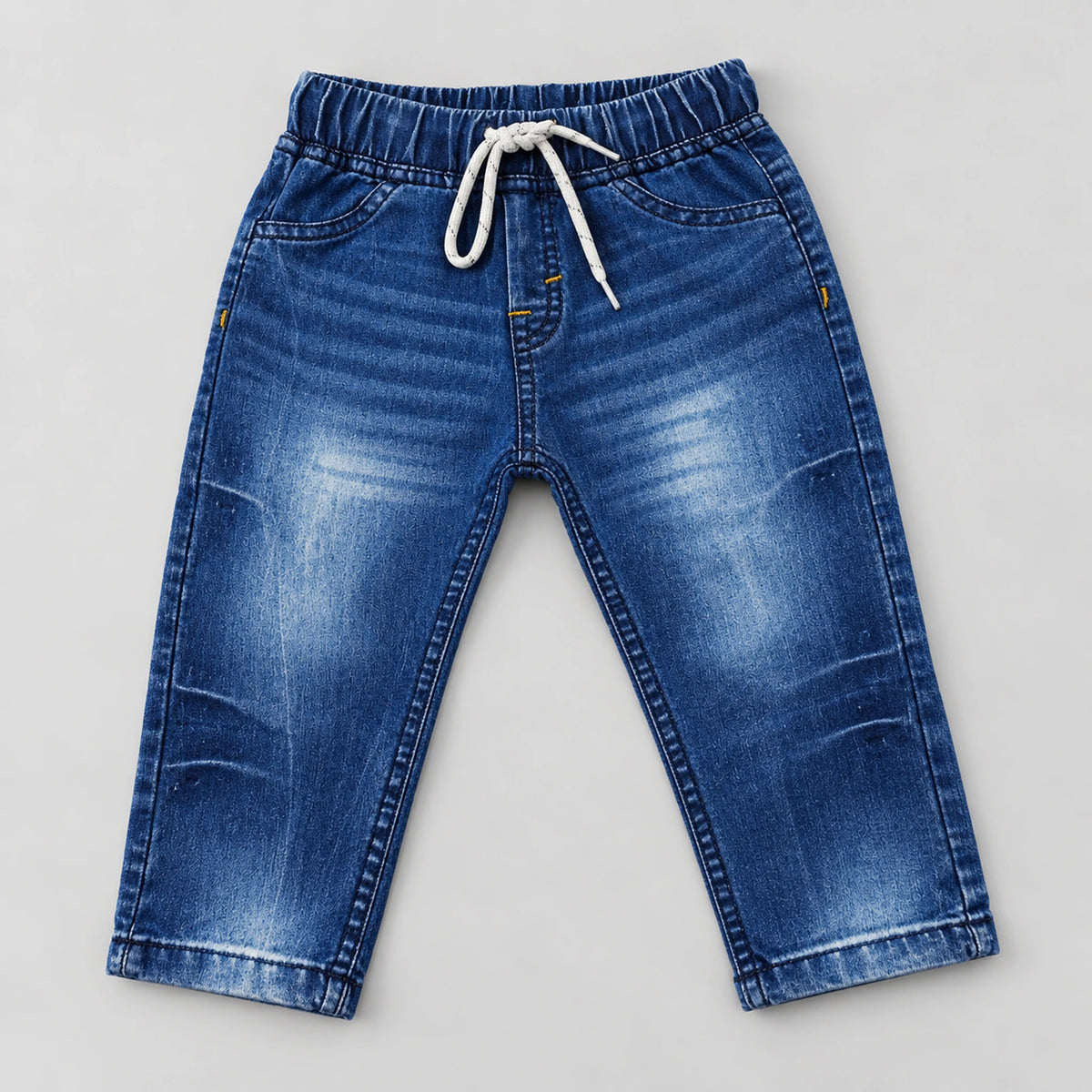 Boys’ Yellow “Move” Graphic Shirt with Blue Jeans Set