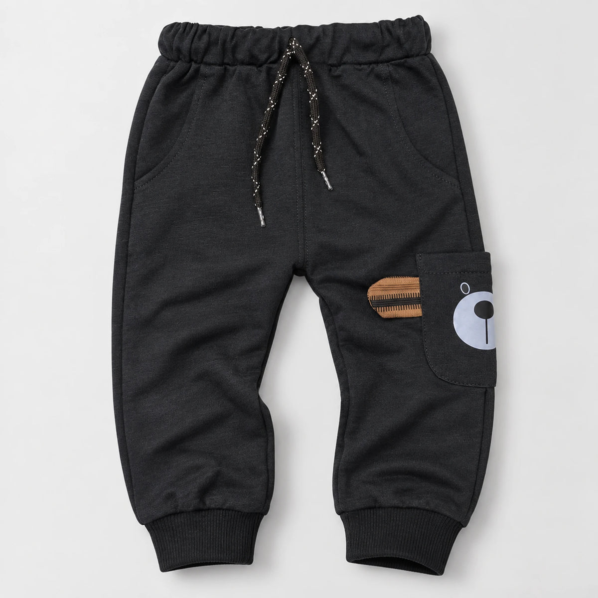 Boys’ Brown & Black Striped Hoodie with Charcoal Joggers Set