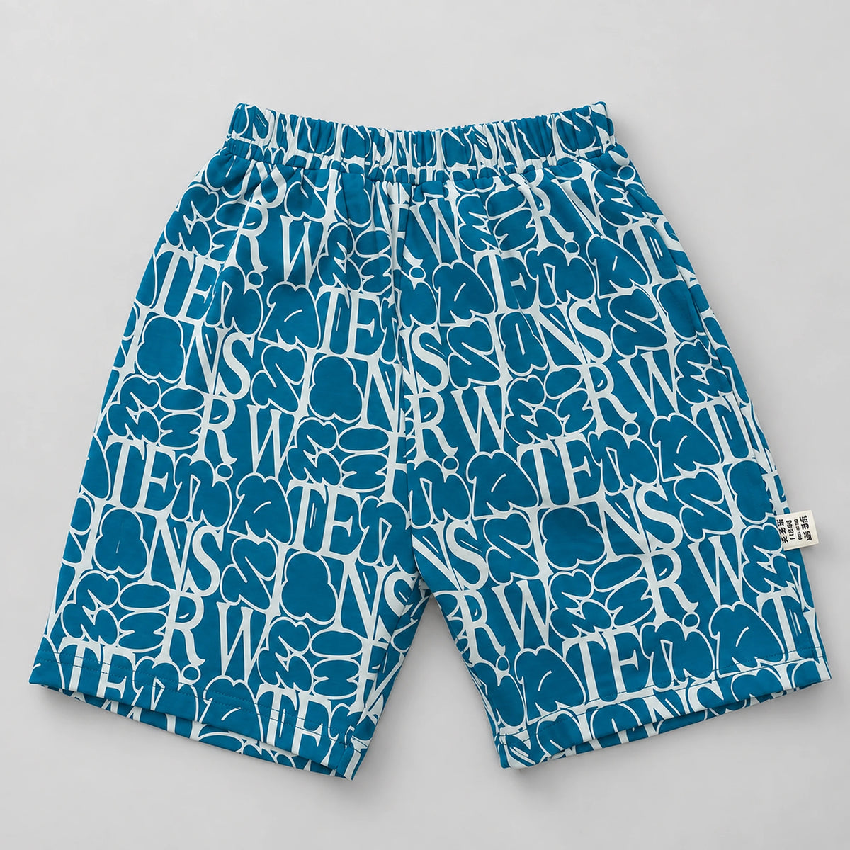 Boys’ Bubble Tea Graphic T-Shirt with Teal Printed Shorts Set