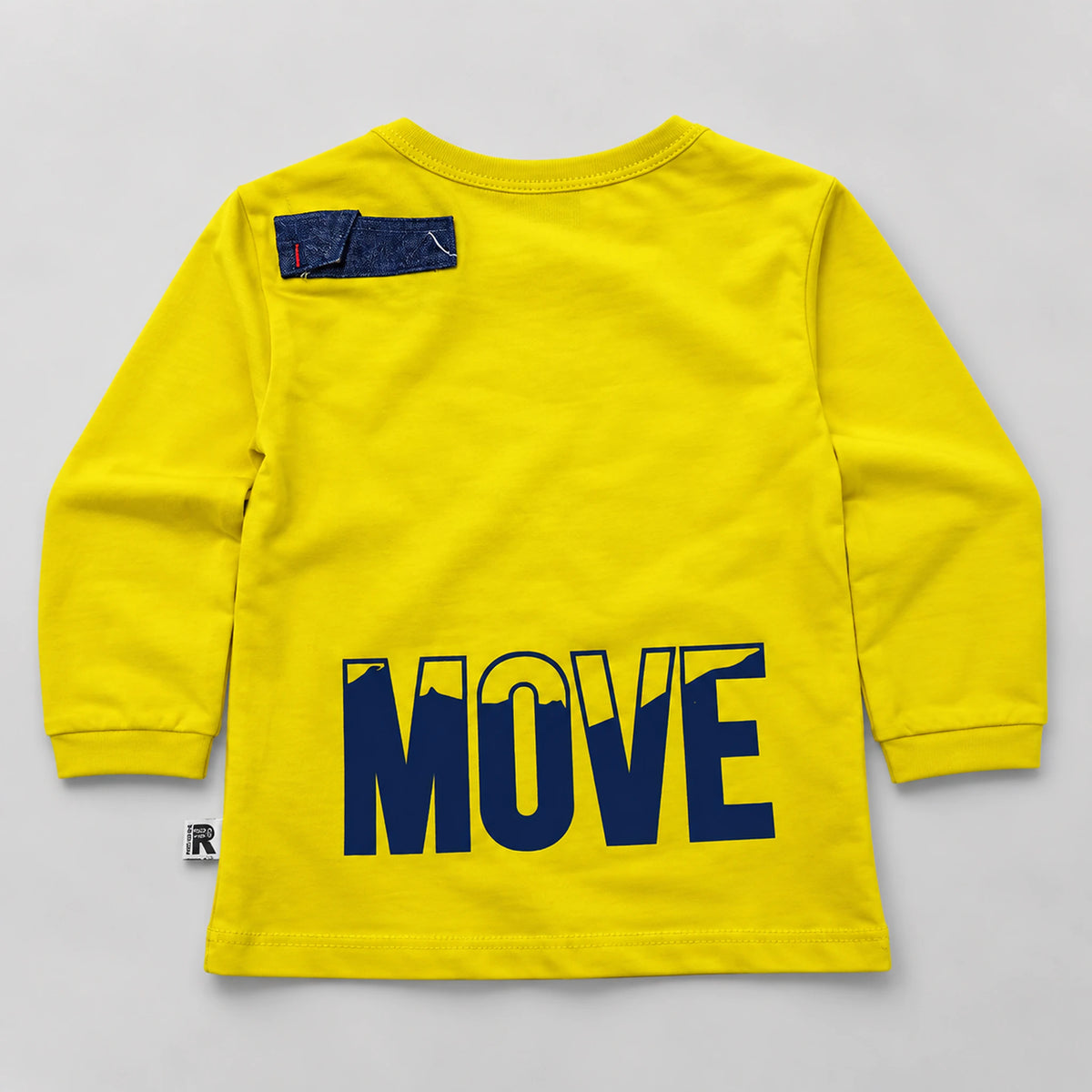 Boys’ Yellow “Move” Graphic Shirt with Blue Jeans Set