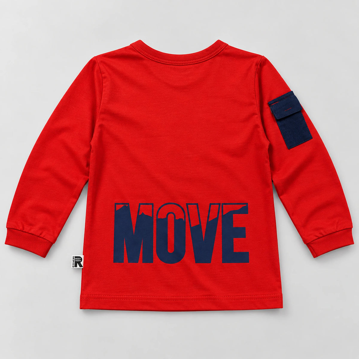 Boys’ Red “Move” Graphic Shirt with Blue Jeans Set