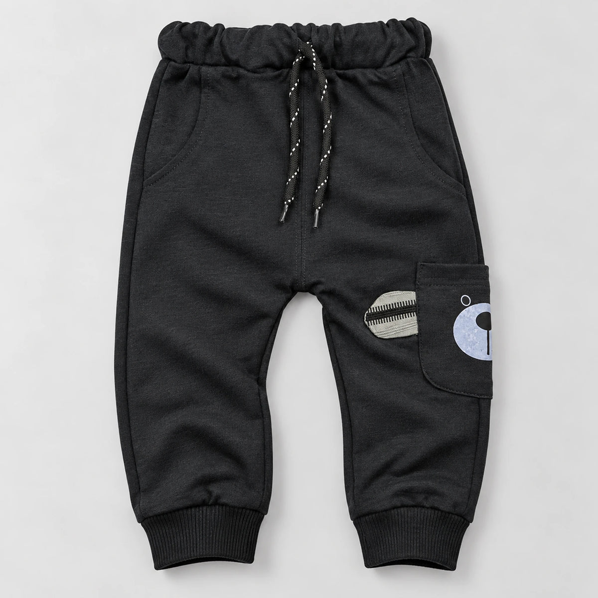 Boys’ Grey & Black Striped Hoodie with Charcoal Joggers Set