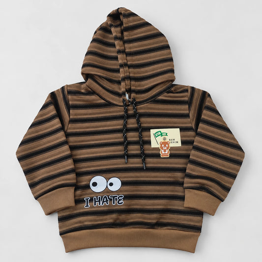 Boys’ Brown & Black Striped Hoodie with Charcoal Joggers Set