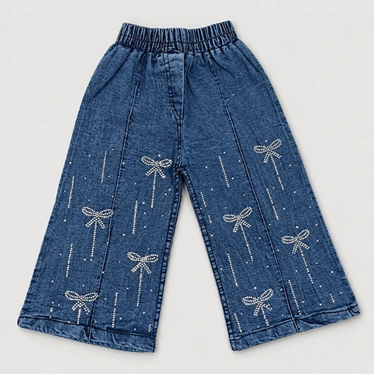 Girls’ Lime Green Top & Embellished Denim 3-Piece Set