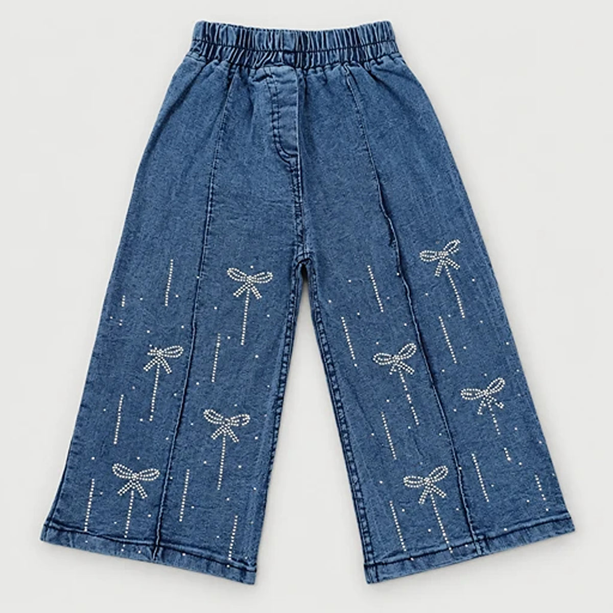 Girls’ Pink Top & Embellished Denim 3-Piece Set