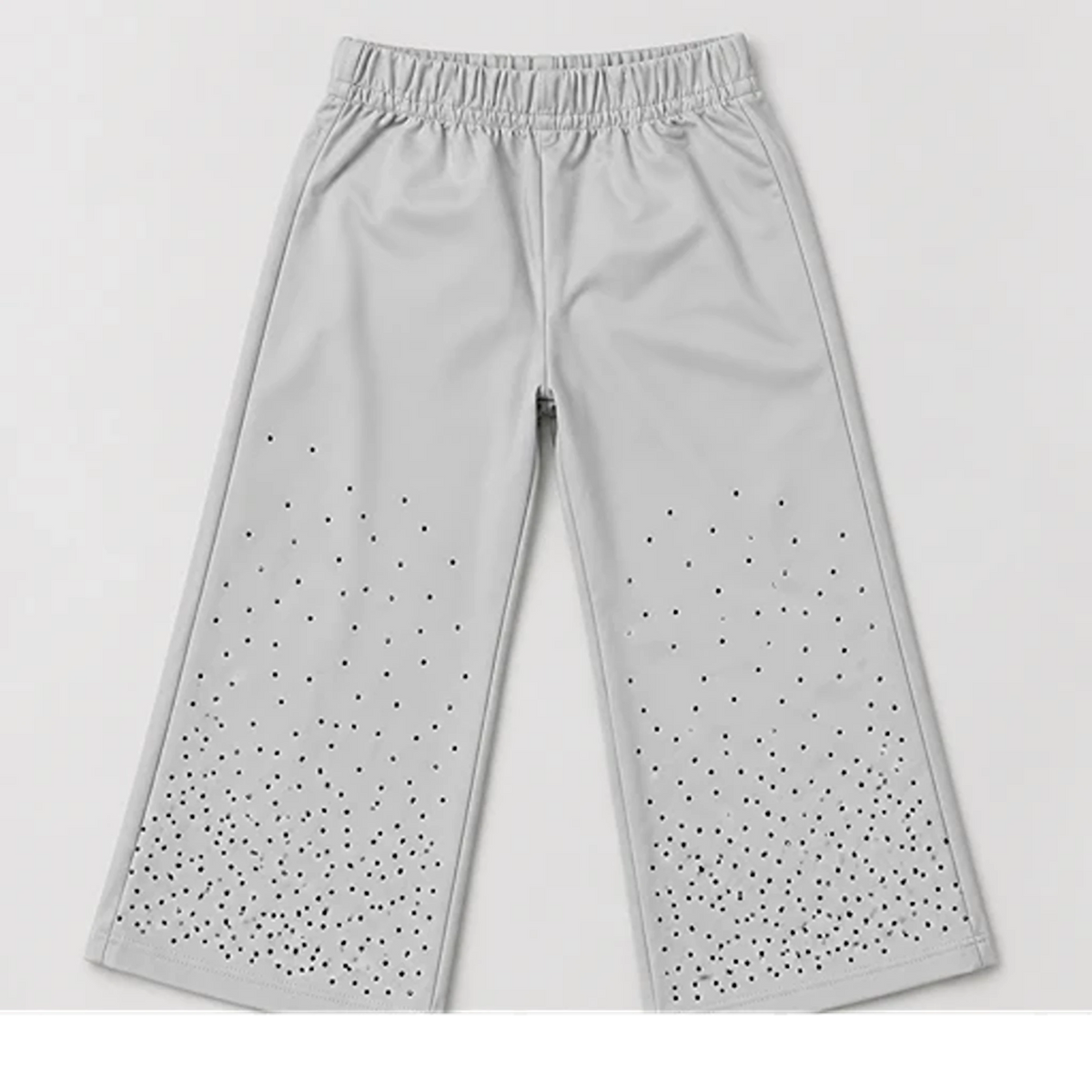 Girls’ Grey Marvelous Sweatshirt & Rhinestone Wide-Leg Trouser Set