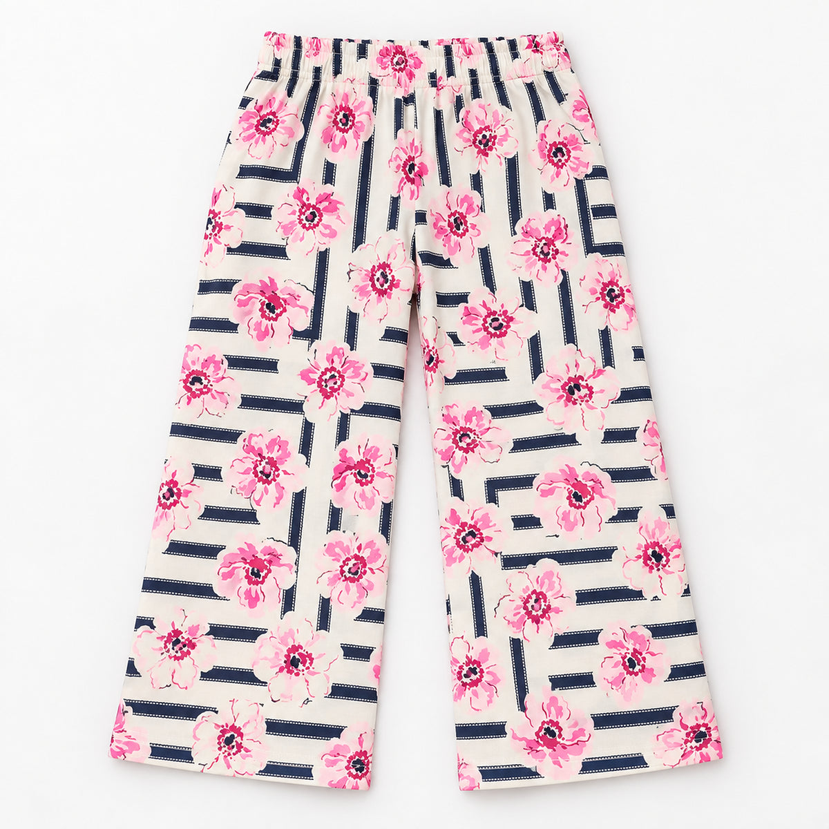 Girls’ Dusty Pink Lace Tunic & Floral Trouser Set