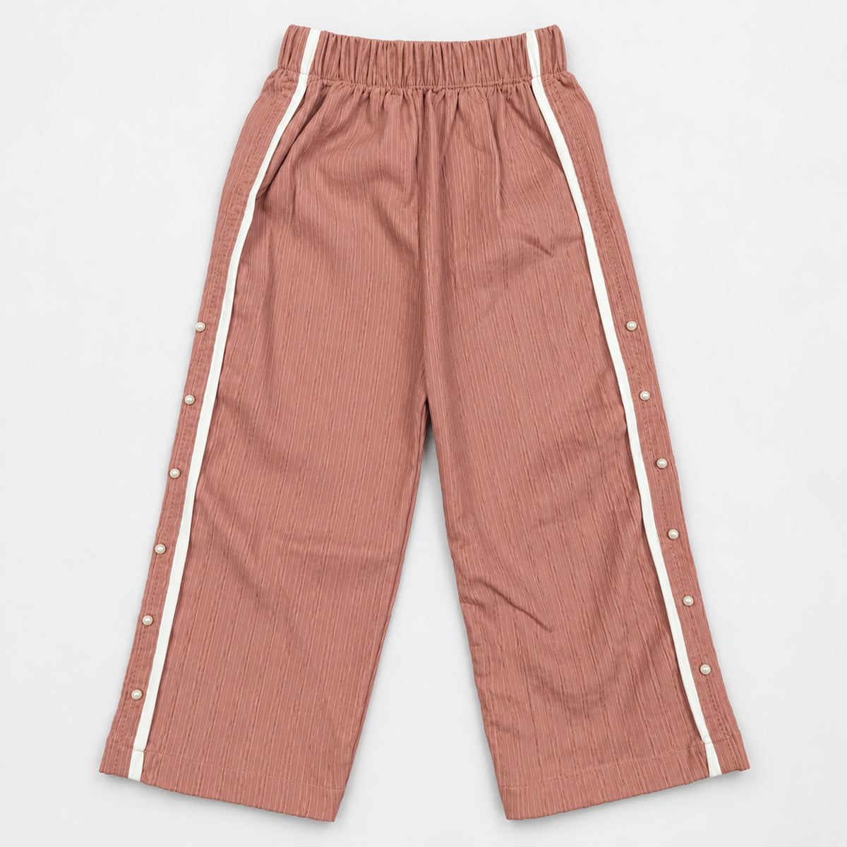 Girls’ Ivory Heart Top & Rose Wide-Leg Trouser Set
