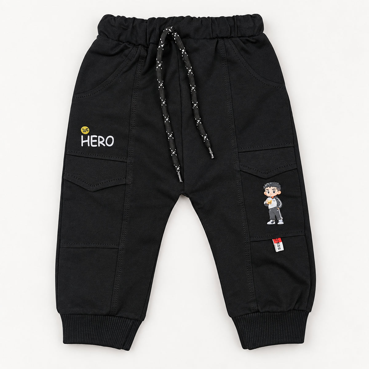 Boys’ Black Sport Graphic Top & Cargo Joggers Set